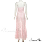 Pink Floral Stylish Lace Maxi Dress image 13