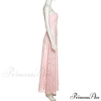 Pink Floral Stylish Lace Maxi Dress image 12