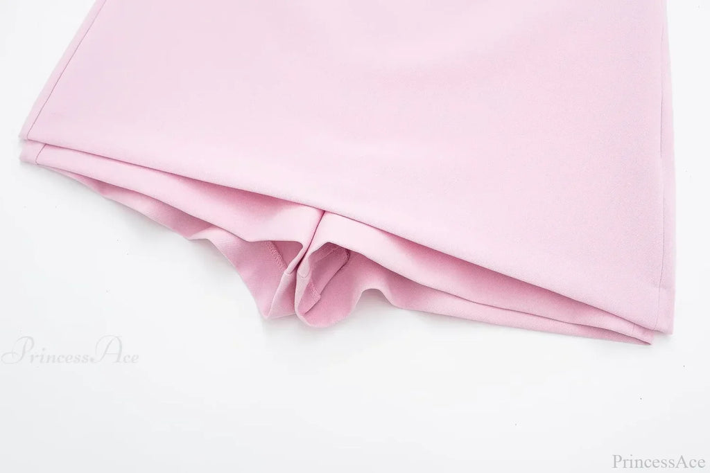 Pink Halter Sleeveless Charming Top And Skort Set image 11