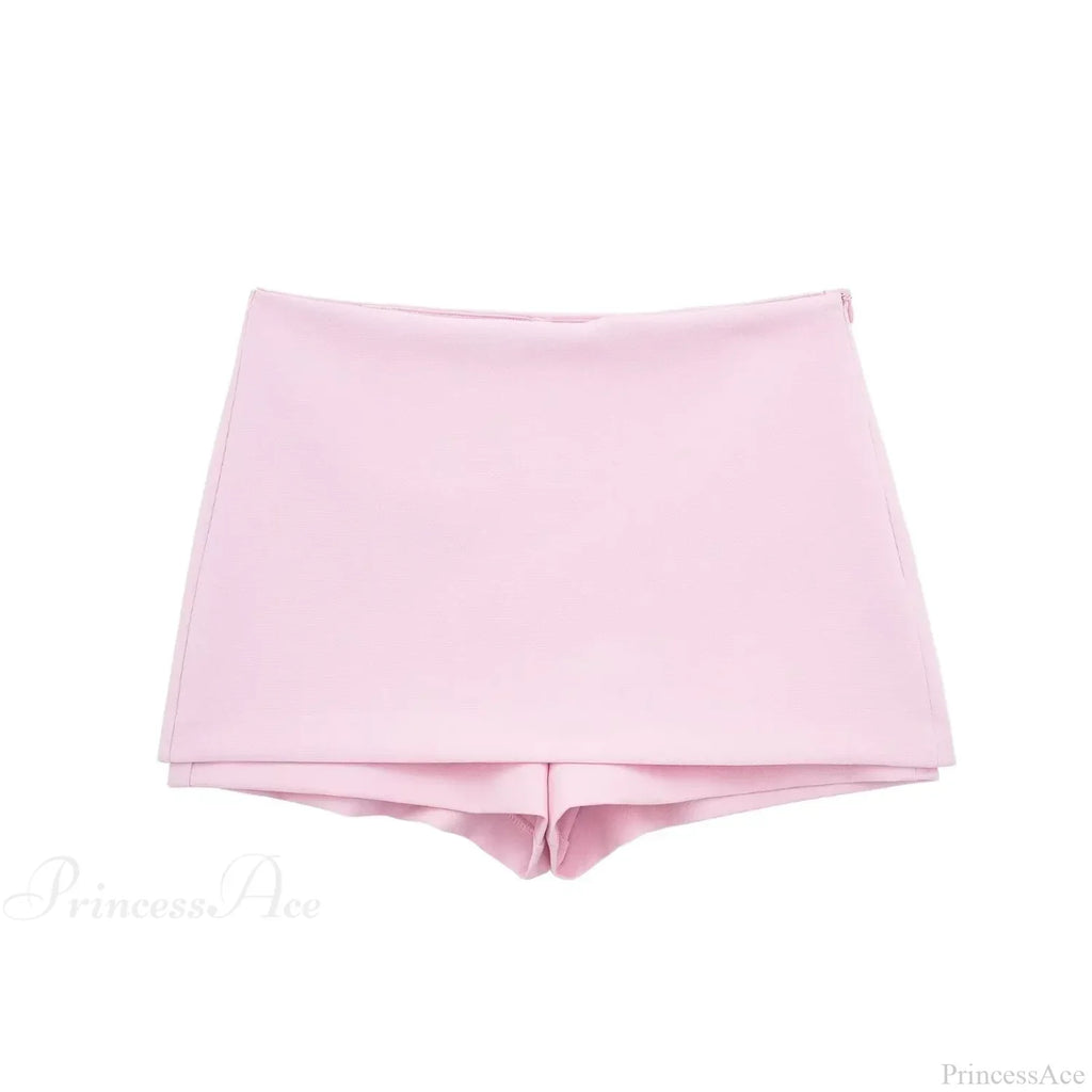Pink Halter Sleeveless Charming Top And Skort Set image 5