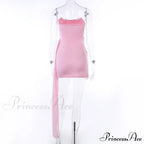 Pink Mesh Corset Charming Draped Tube Mini Dress image 10
