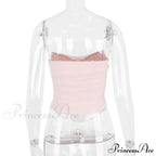 Pink Mesh Stylish Tube Corset Top image 11