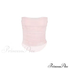 Pink Mesh Stylish Tube Corset Top image 3