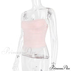 Pink Mesh Stylish Tube Corset Top image 9