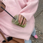 Pink O-neck Loose Casual Pullover Sweater image 4