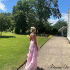 Pink Pleated Stylish Halter Maxi Dress image 16