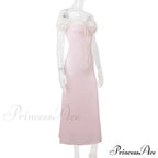 Pink Satin Ruched Charming Contrast Sleeve Dress image 7