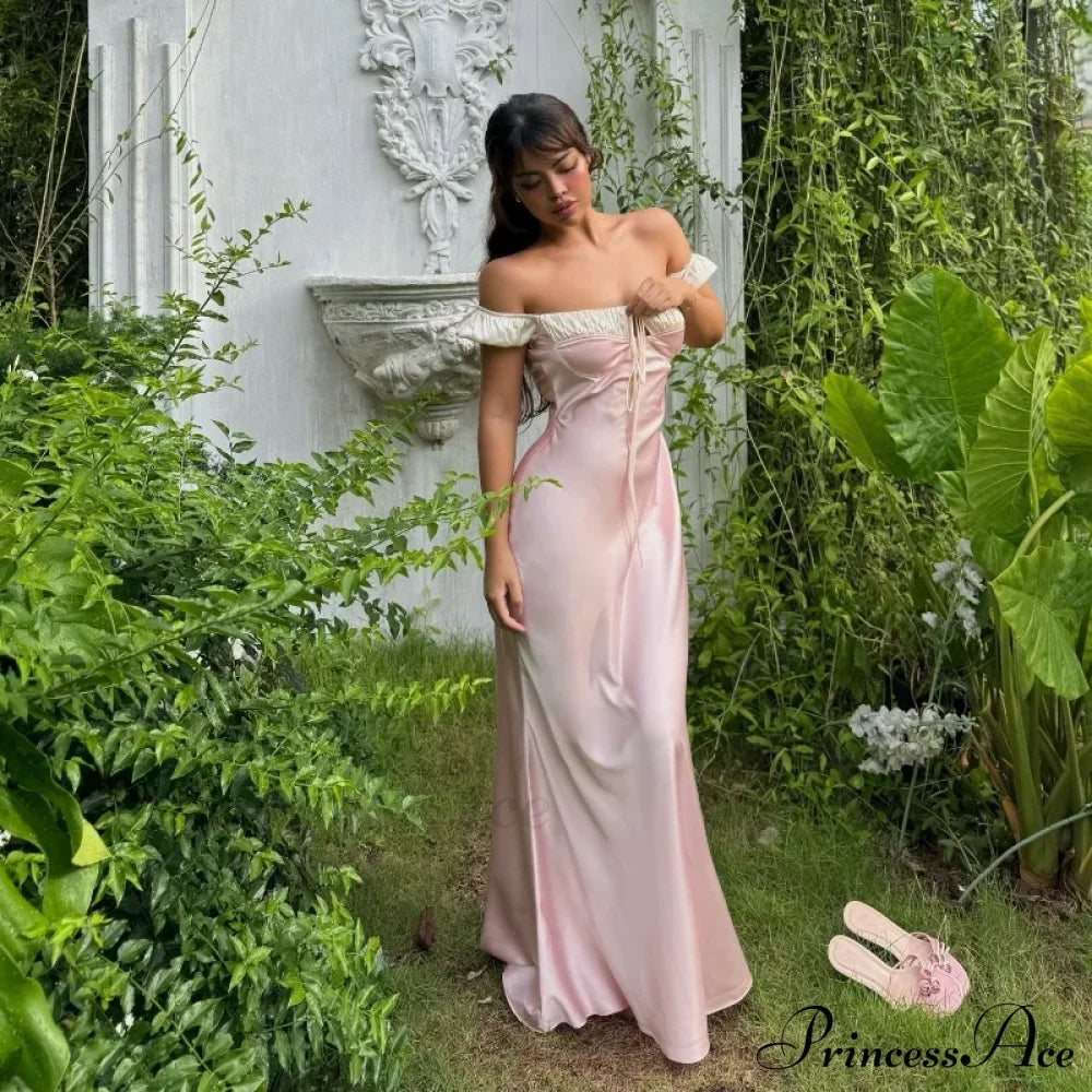 Pink Satin Ruched Charming Contrast Sleeve Dress image 17