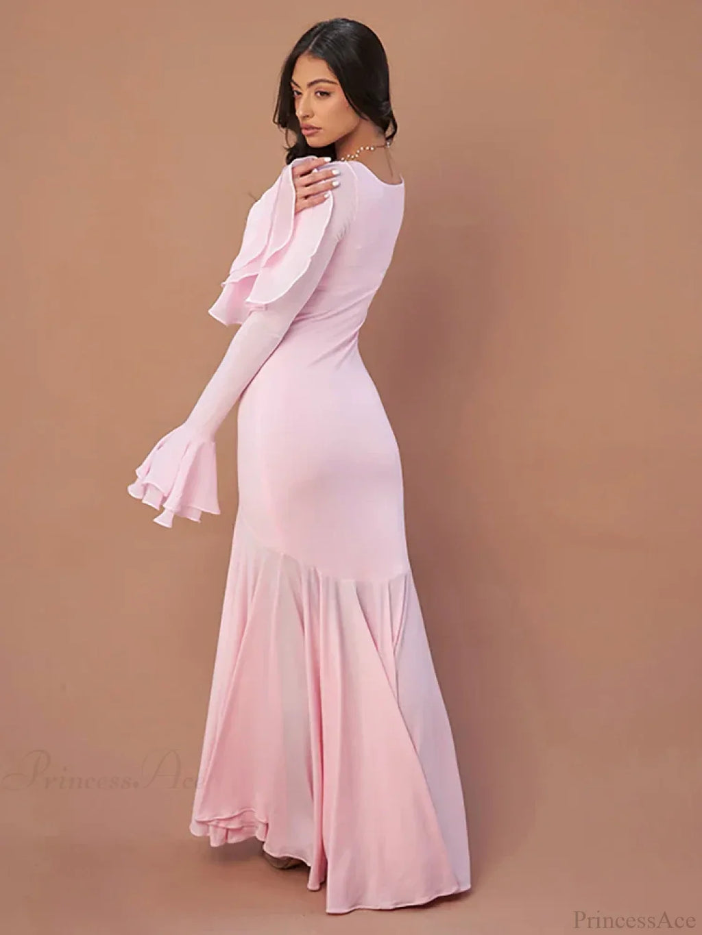 Pink Square Collar Maxi Vacation Dress image 5