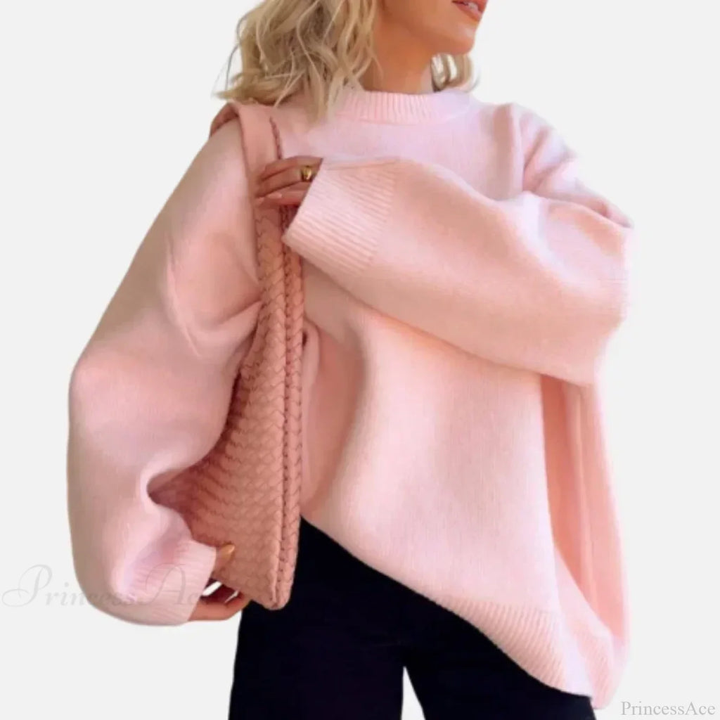 Pink Streetwear O-neck Sweater image 6