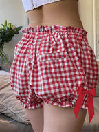 Plaid Bowknot Loose Bloomer Short image 3