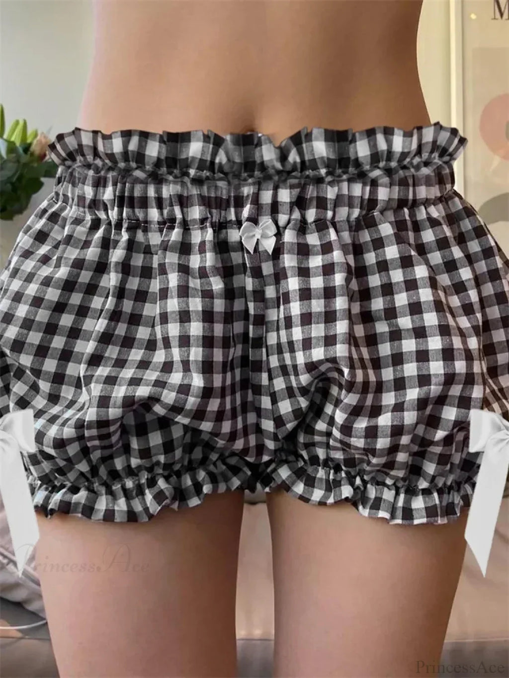 Plaid Bowknot Loose Bloomer Short image 4