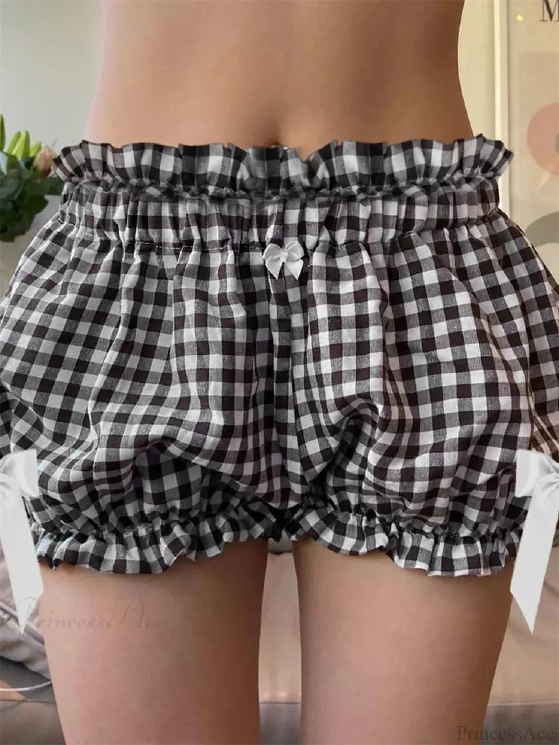 Plaid Bowknot Loose Bloomer Short image 4
