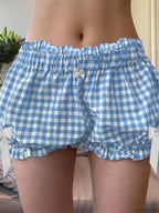 Plaid Bowknot Loose Bloomer Short image 1
