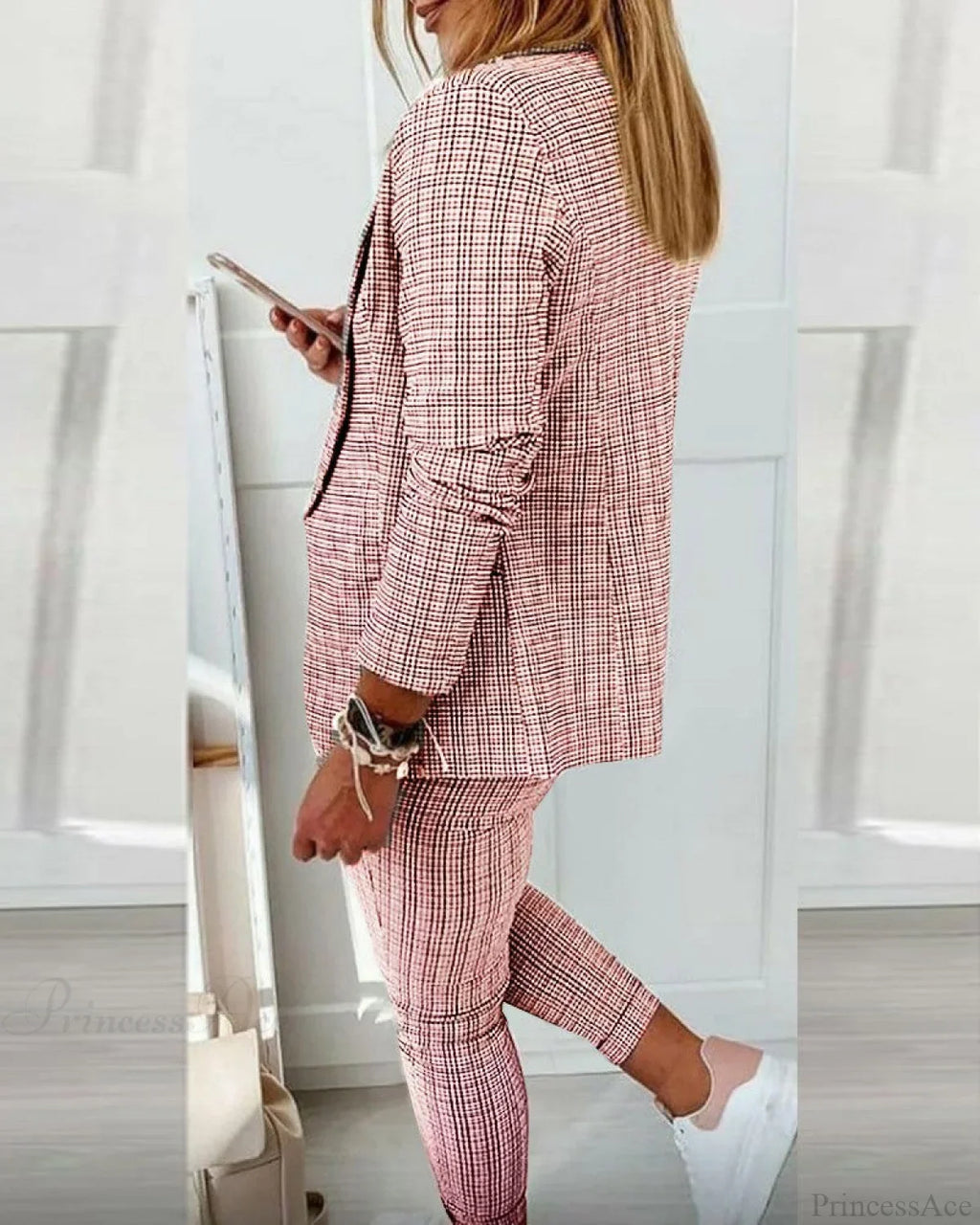Plaid Comfortable Casual Women's Set image 8