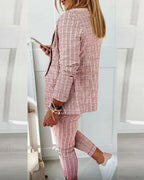 Plaid Comfortable Casual Women's Set image 8
