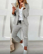 Plaid Comfortable Casual Women's Set image 5