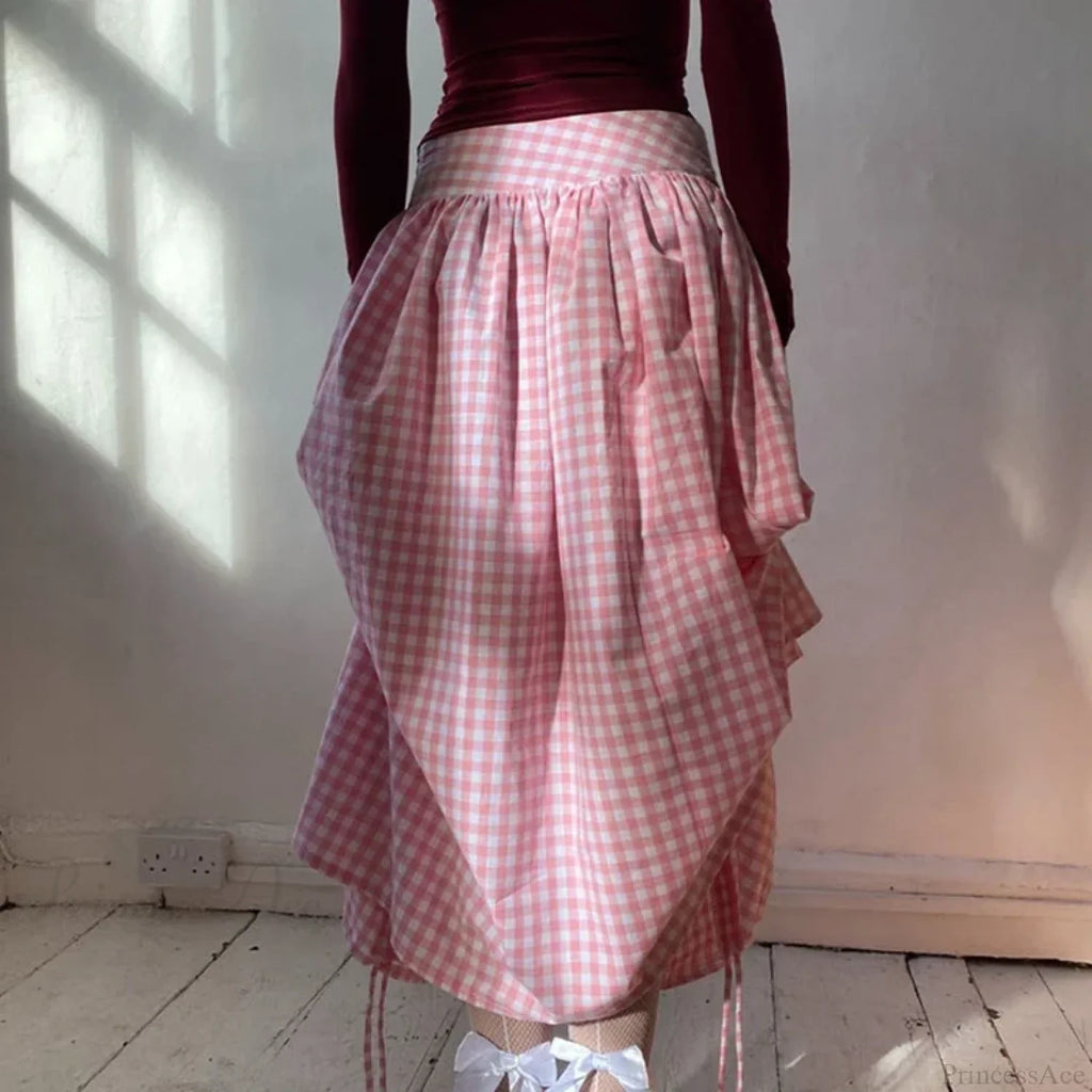 Plaid Drawstring Maxi Skirt image 6