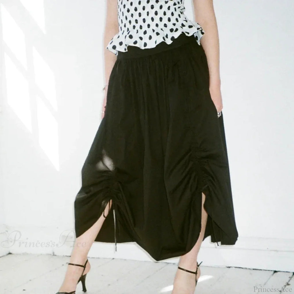 Plaid Drawstring Maxi Skirt image 2