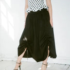 Plaid Drawstring Maxi Skirt image 2