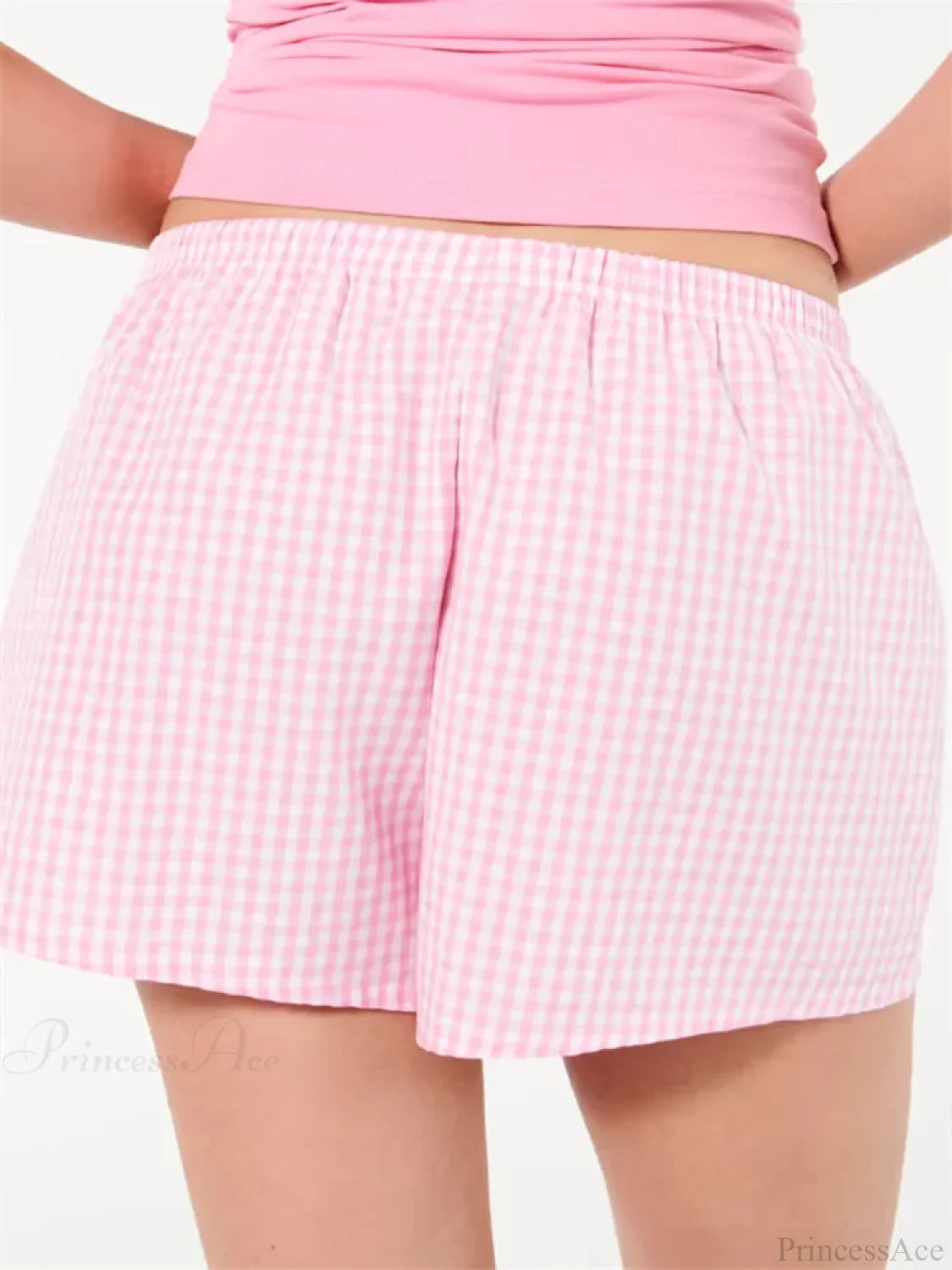 Plaid Elastic Waist Sleep Short image 6