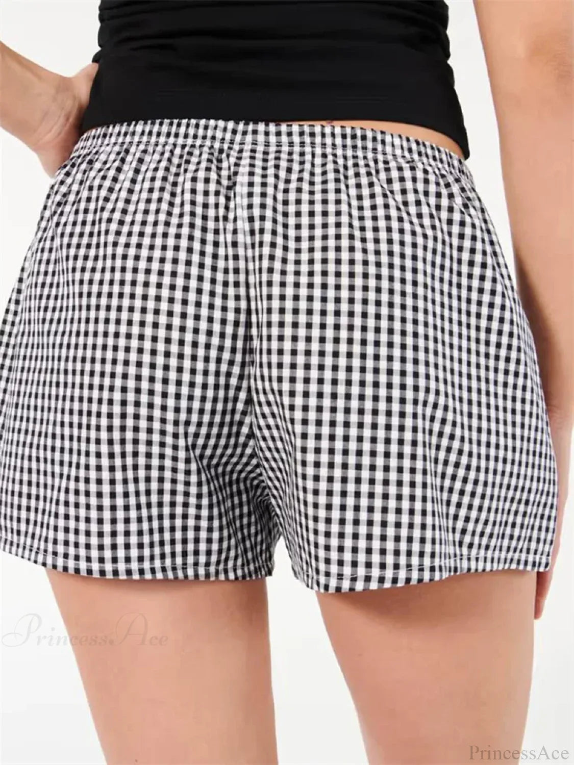 Plaid Elastic Waist Sleep Short image 3