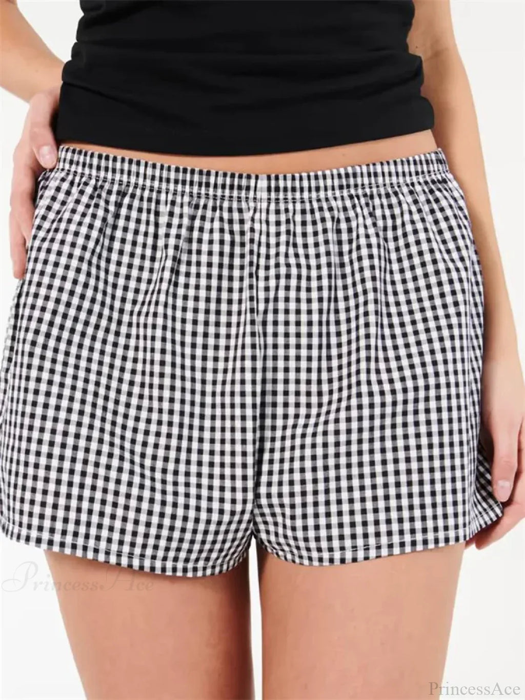 Plaid Elastic Waist Sleep Short image 1