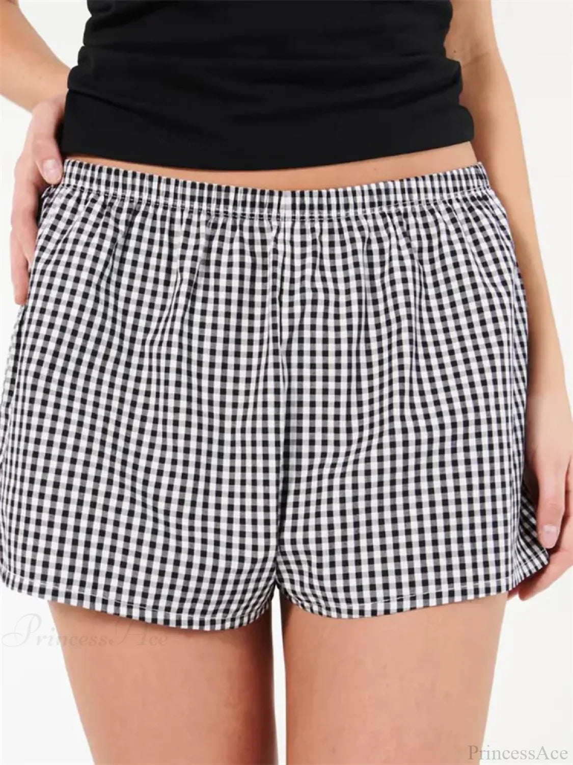Plaid Elastic Waist Sleep Short image 1