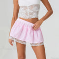 Plaid Floral Lace Patchwork Skirt image 1