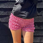 Plaid Frill Tiered Low-Rise Short image 2