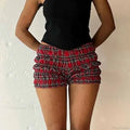 Plaid Frill Tiered Low-Rise Short image 1