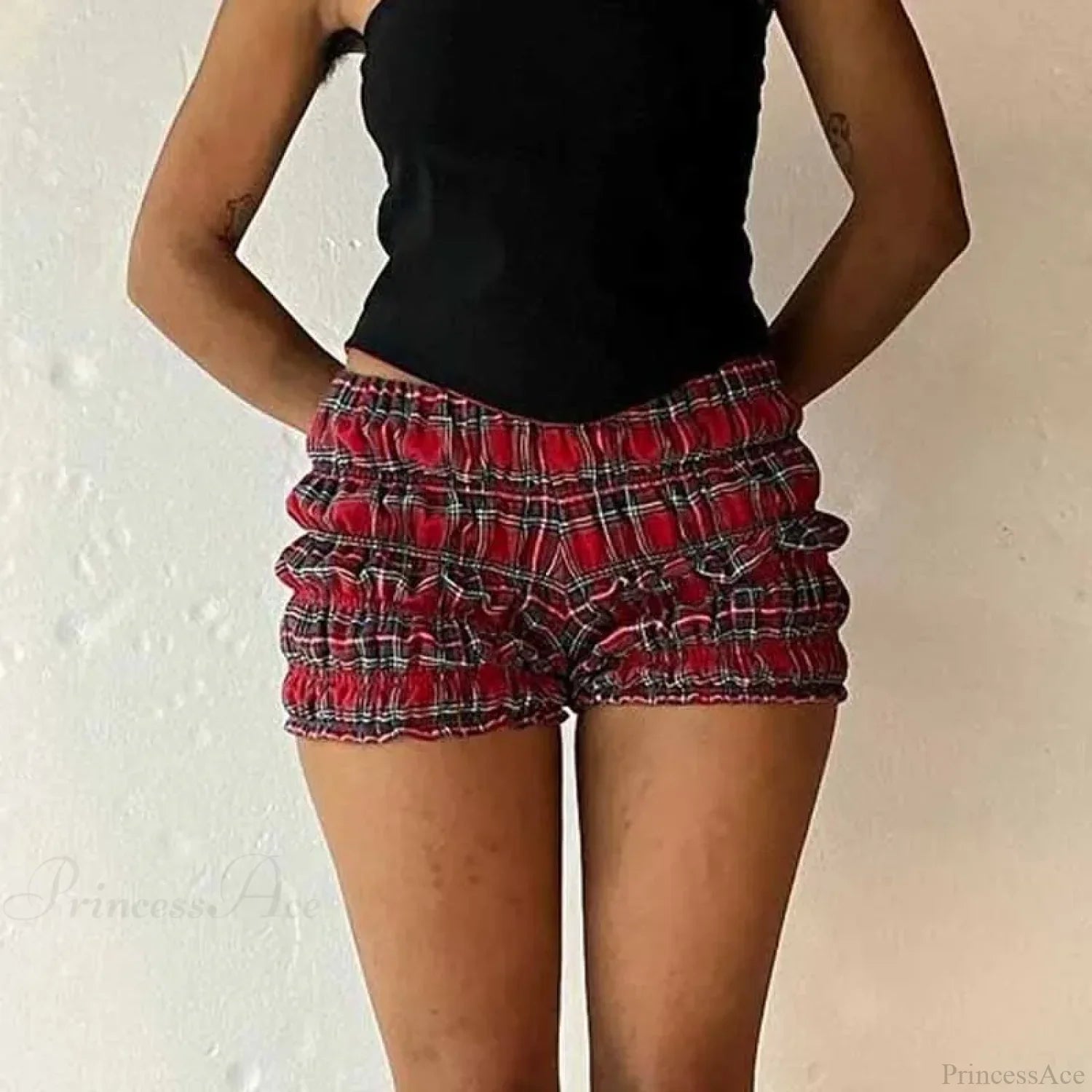 Plaid Frill Tiered Low-Rise Short image 1