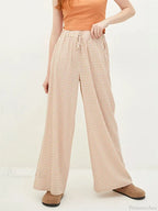 Plaid High-Waisted Drawstring Wide Leg Streetwear Pant image 3