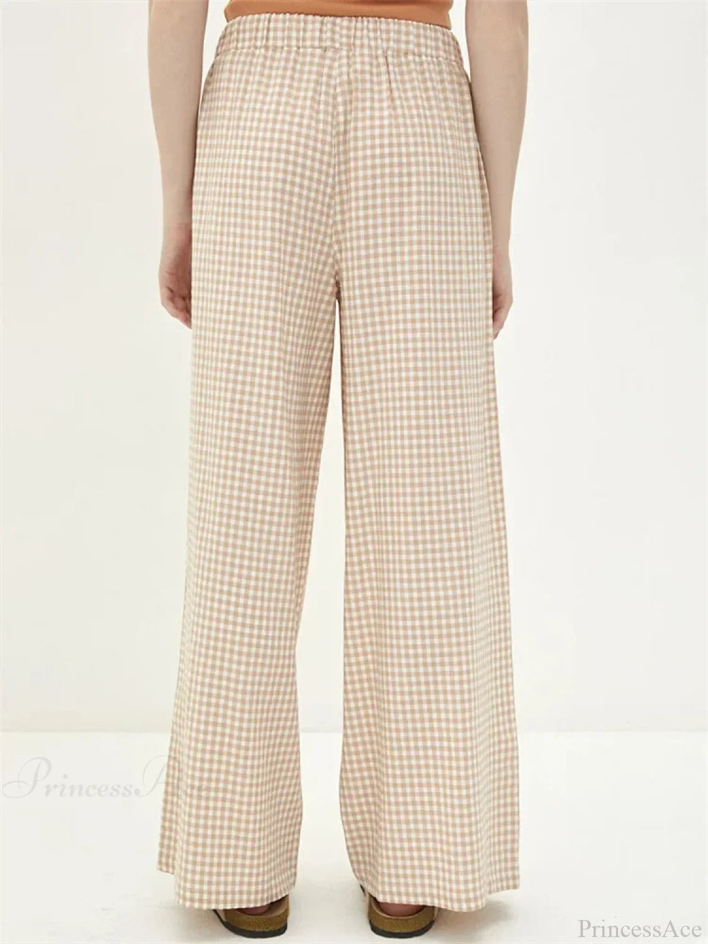 Plaid High-Waisted Drawstring Wide Leg Streetwear Pant image 6