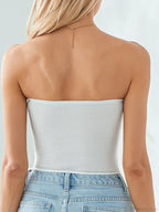 Plaid Lace Patchwork Off-shoulder Strapless Tube Top image 3