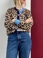 Plaid Lantern Sleeve Knit Cardigan image 5