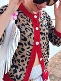 Plaid Lantern Sleeve Knit Cardigan image 7