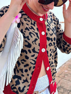 Plaid Lantern Sleeve Knit Cardigan image 7
