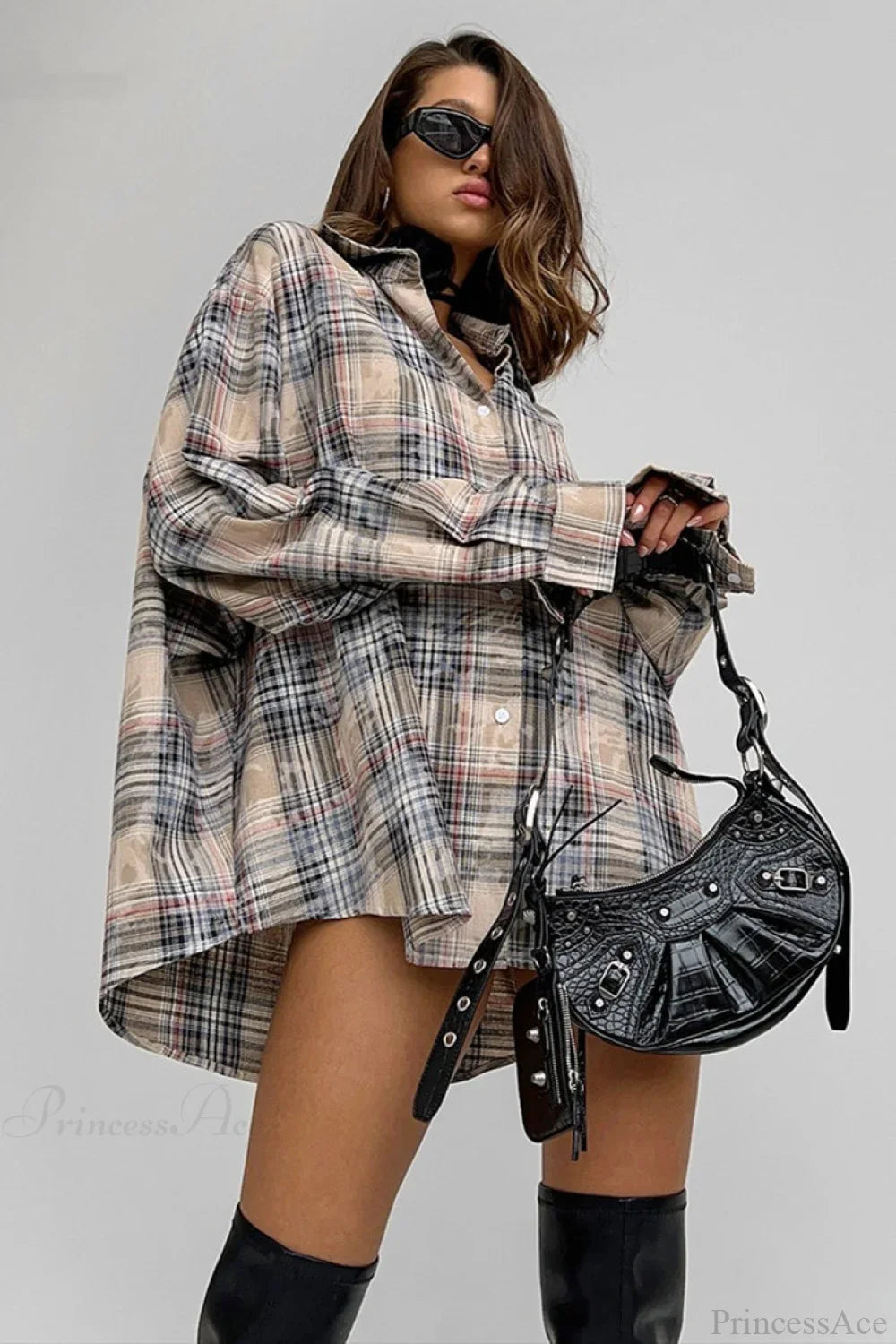 Plaid Long Sleeve Loose Casual Blouse image 2
