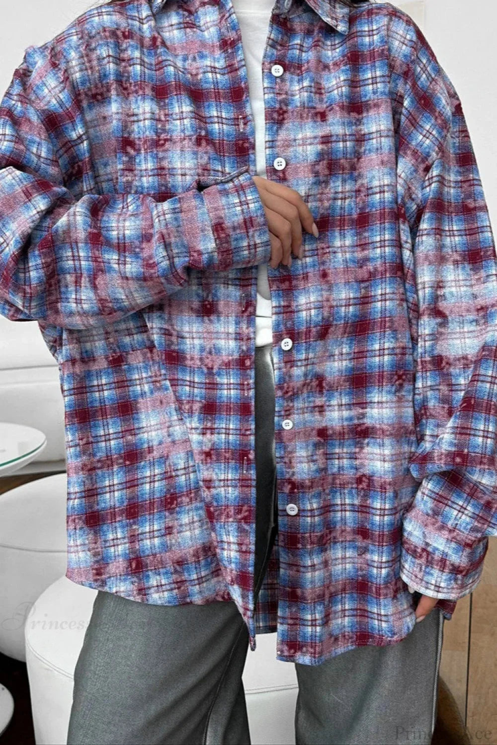 Plaid Long Sleeve Loose Casual Blouse image 8