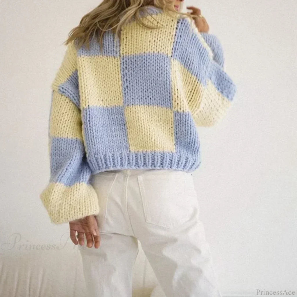 Plaid Print Cropped Comfy Sweater image 5