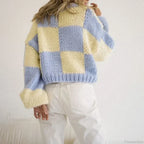 Plaid Print Cropped Comfy Sweater image 5