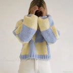 Plaid Print Cropped Comfy Sweater image 4