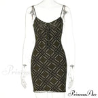 Plaid Print Sundress Vintage Sexy Mini Dress image 5