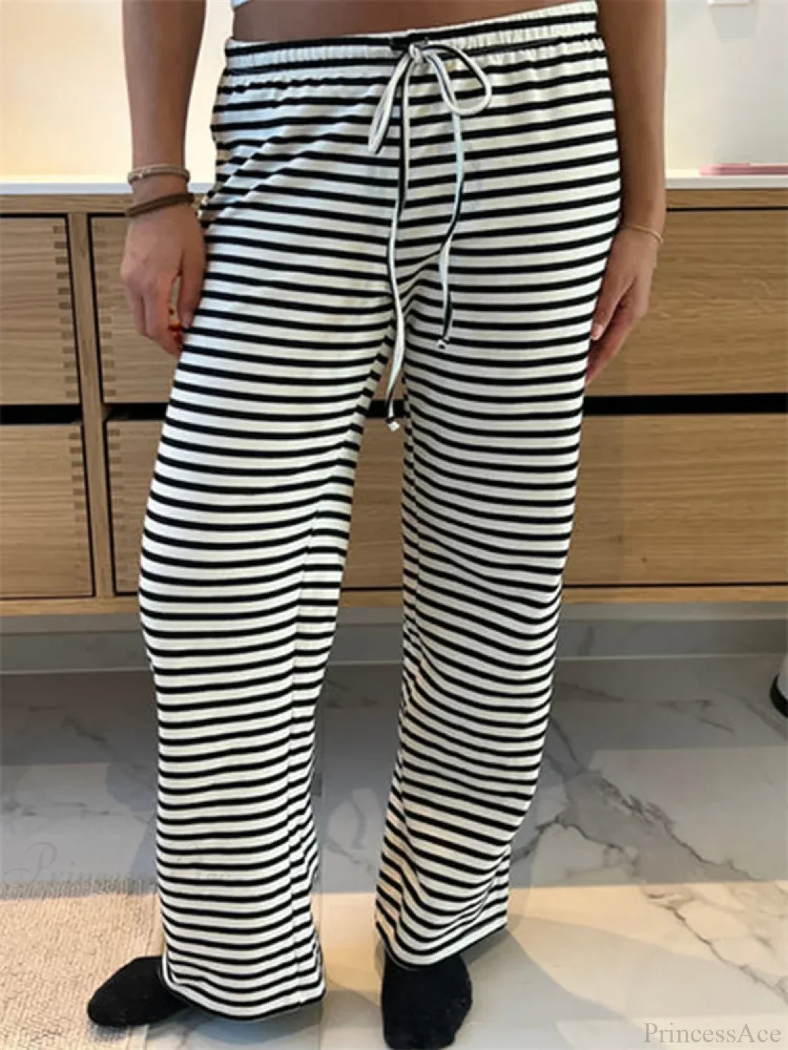 Plaid Print Wide Leg Casual Spring Summer Pant image 1