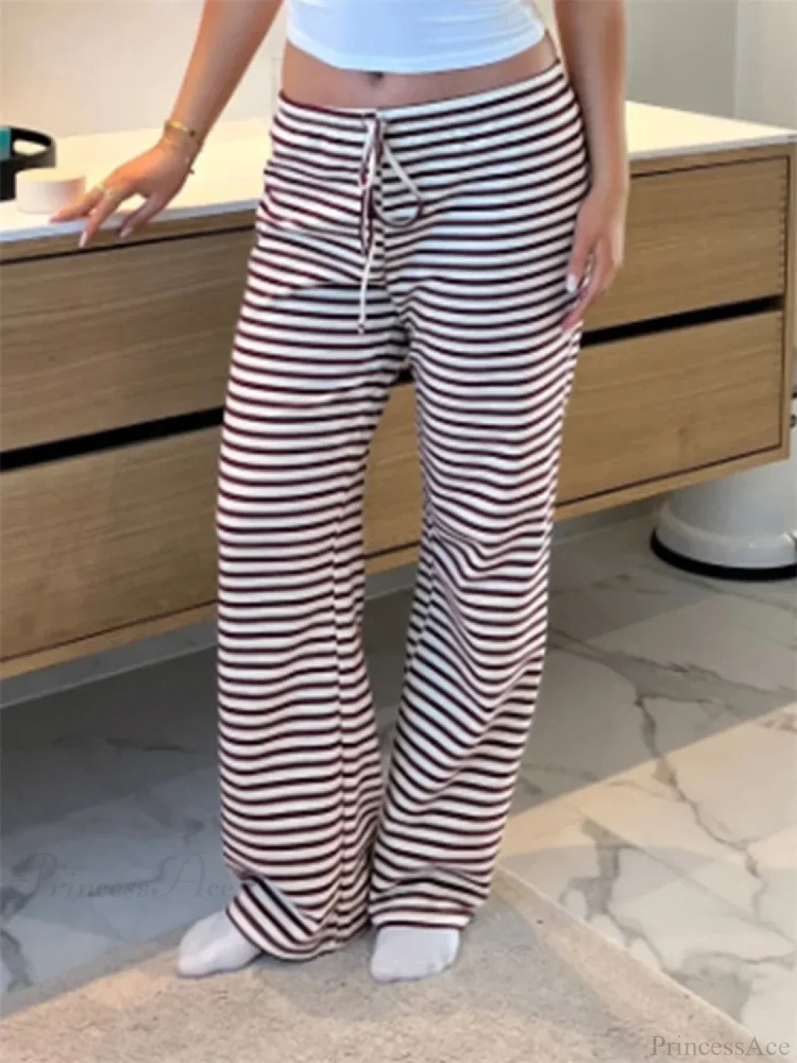 Plaid Print Wide Leg Casual Spring Summer Pant image 3