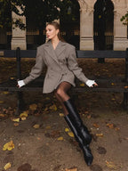 Plaid Printed Blazer Coat image 4