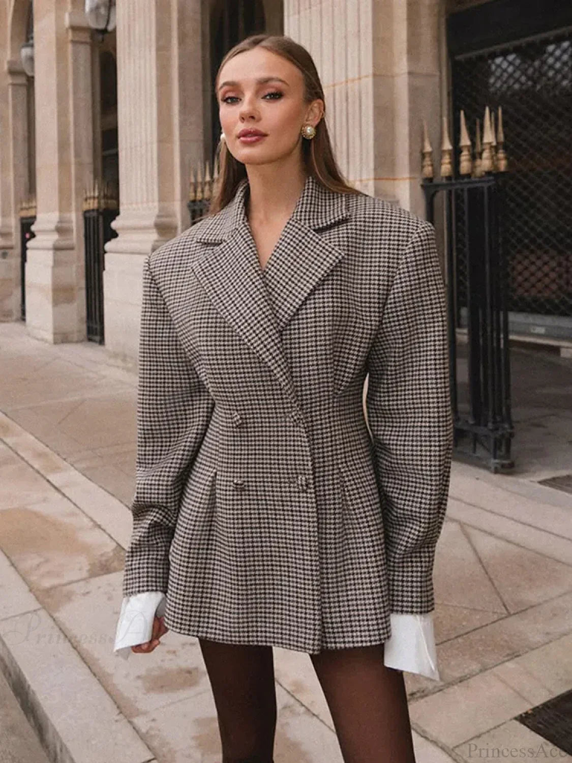 Plaid Printed Blazer Coat image 3