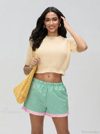Plaid Ruffle Hem Loose Short image 6