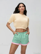Plaid Ruffle Hem Loose Short image 7